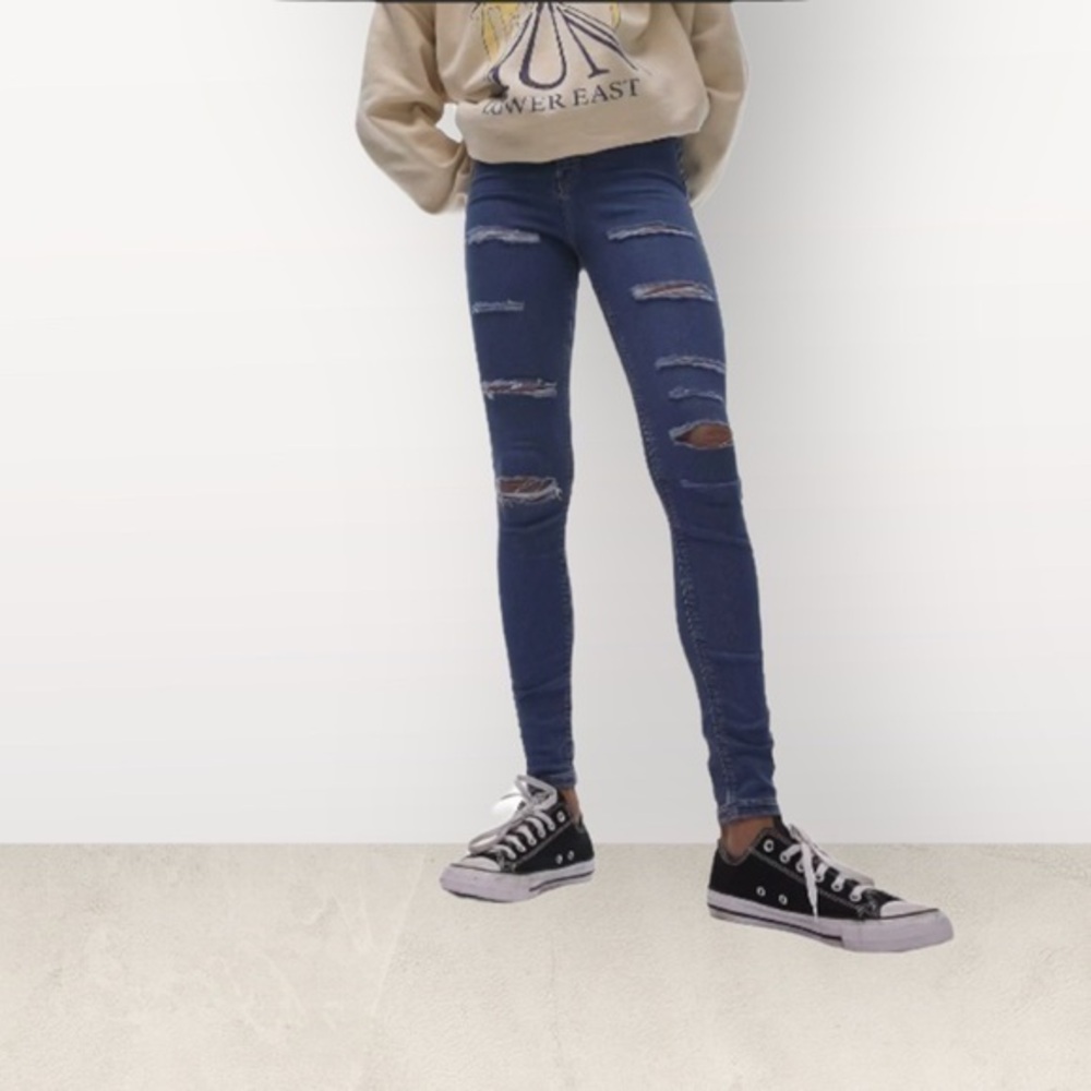TOPSHOP Moto Jamie Super Ripped High Rise Jeans